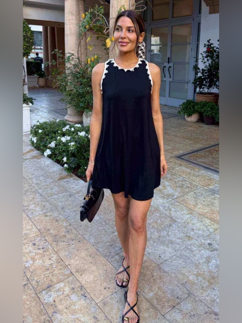 Shebird The Tunic Tank Dress with Fringe Trim Black size 4/M worn once - Picture 2 of 11